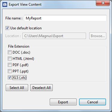 Static code inspection Figure 70 - The Report generator dialog box Click on the Export button to generate the reports.