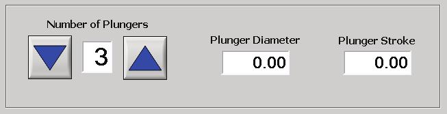 6.8 Plunger Setup Window The Plunger Setup window asks the operator for the number of plungers, the plunger size (diameter), and the plunger stroke (length).