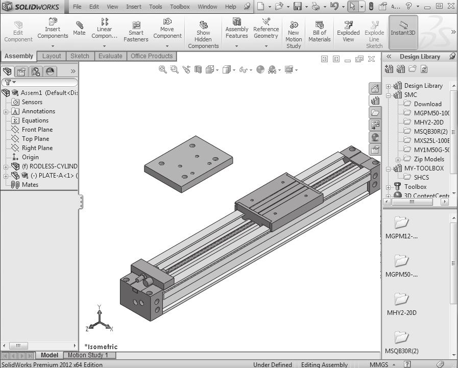 Assembly Modeling - Bottom-up Design Approach Assembly Modeling with SolidWorks 2012 Save the assembly. 145) Click Save. 146) Select the DELIVERY-STATION for Save in folder.