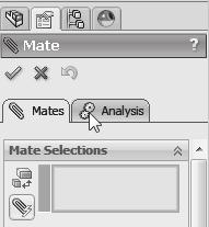 ) On the Analysis tab, select the properties to add, and then set options as described below. Mate Location. Overrides the default mate location with the point you select.