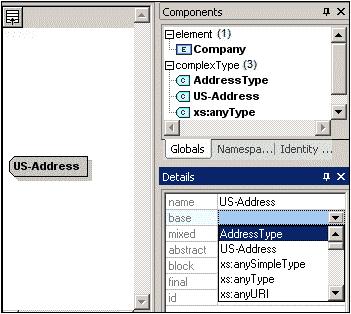 XML Schemas: Advanced 35 The Content Model View now displays the AddressType content model as the content model of US-Address