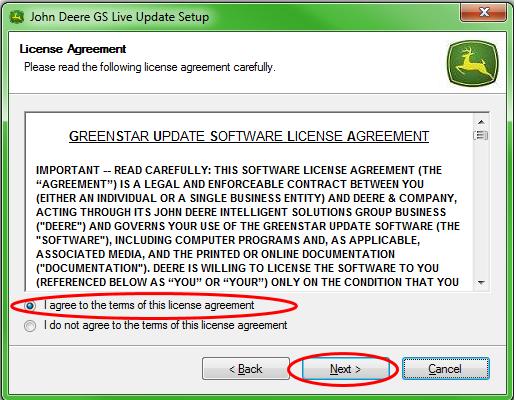 Read the software license agreement
