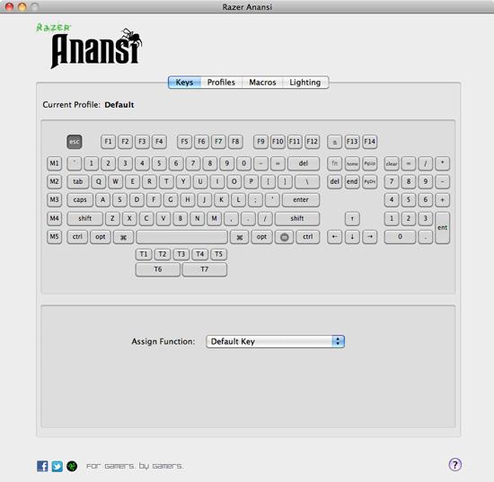 4. CONFIGURING YOUR RAZER ANANSI The features listed here require the Razer Anansi Configurator to be installed. Each setting will be saved to the current profile on the current machine only.