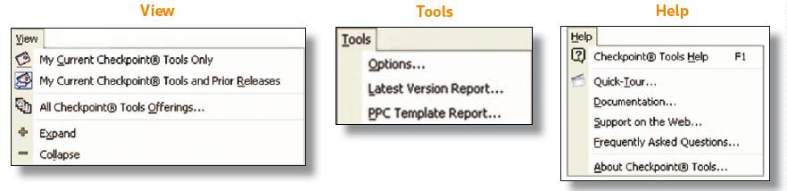 Treeview Selector Shown below is the Treeview Selector, which is the main dialog screen in the Checkpoint Tools for PPC suite.