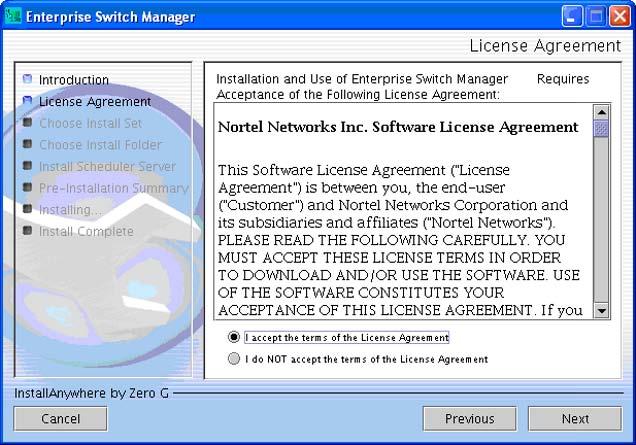 box" (page 26)) License Agreement dialog box 4 Read the terms of