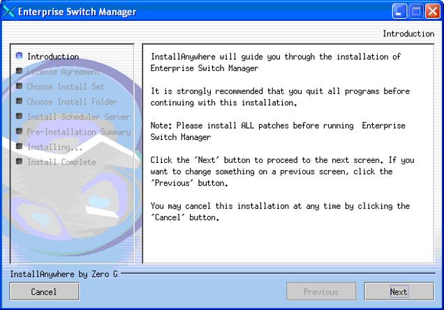 18 Introduction dialog box" (page 18)), you are ready to begin the ESM installation