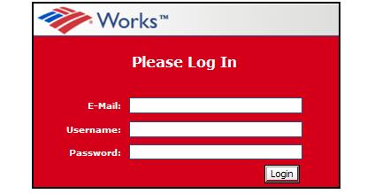 Works Login Each Works user will login to Works using a unique Username and Password.