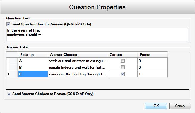 Click the pencil icon in the Actionpoint toolbar to open the Question Properties window.