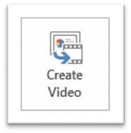 o If you do not use timing and narration the slides will advance at the rate you specify. When you click the Create Video button you will be prompted for a file name, file type and location.