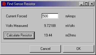 The Sense Resistor sub-tab allows the user to more accurately measure the current by entering the exact value of the sense resistor that is used.