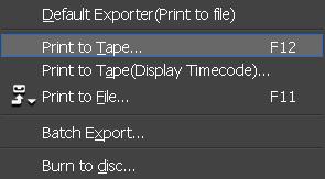 Output The Export button menu at the bottom right corner of the Recorder Preview monitor has all of the output options you might need to play out to tape or export your sequence to a file, DVD, or