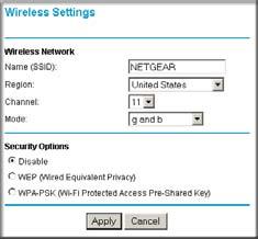 Wireless Settings To change the Internet settings, click Wireless Settings on the left menu bar.