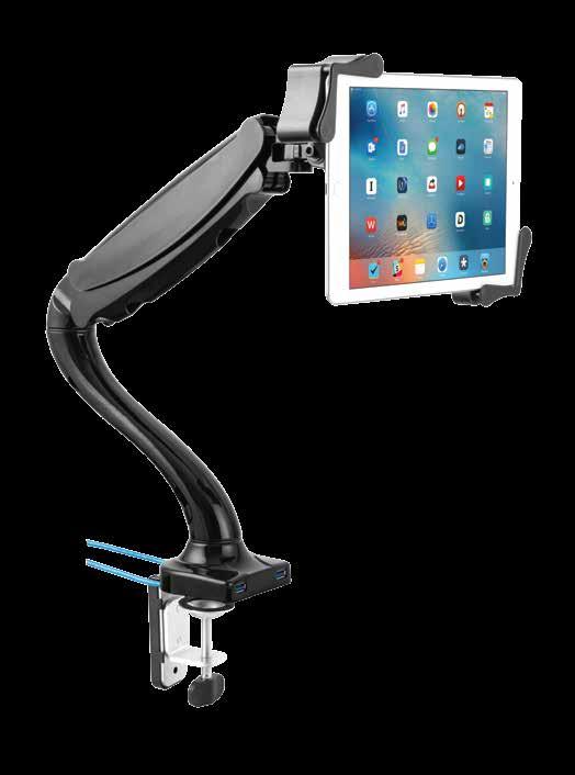 CLAMP&MOUNT SOLUTIONS Tablet Mount and USB Hub Heavy-Duty Articulating