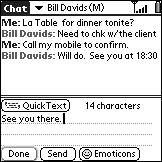 Chatting with SMS When you exchange more than one text message with a single contact, your messages are grouped into a chat session.