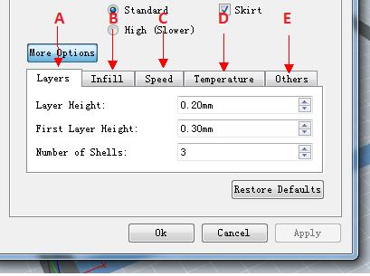 A. Layers a. Layer Height is the height of each layer. The lower the value of layer height is, the finer the surface of the model will be