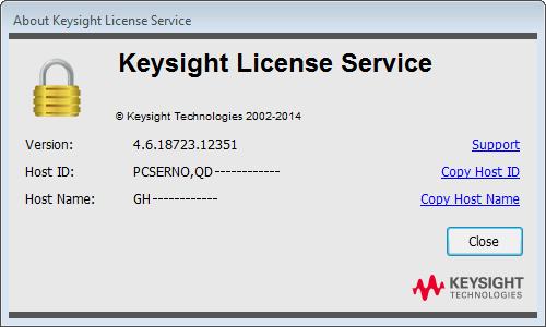 Installing Licenses Trial License For some Measurement Hardware (instruments), the Host IDs consist of a Keysight instrument model number and serial number.
