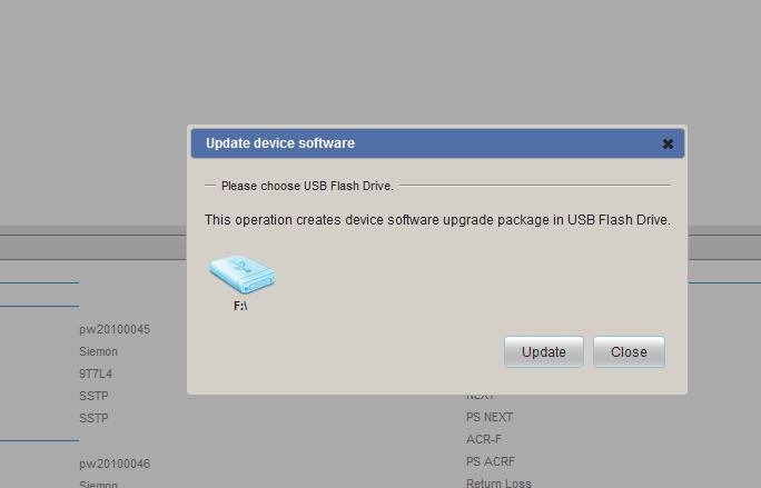 Insert the USB flash-drive that is used for device upgrade in the PC.