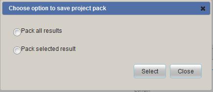 All the saved projects can be listed from a drop-down box.