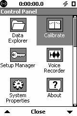 Control Panel - Calibrate To activate the Calibration function, press the 3 (TOOLS) key and highlight the Calibrate icon as shown below.
