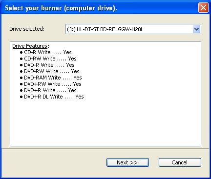 media you want to burn. For example, do not try to burn DVD discs, using CD-RW drive.