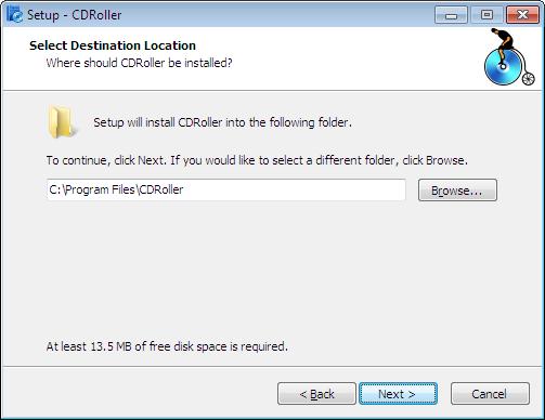 1. Installing CDRoller. 4 2. The installation program displays a Destination Location page similar to the one shown here.