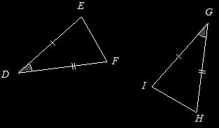 Lesson 13 Each of the following problems gives two triangles. State whether the triangles are identical, not identical, or not necessarily identical.
