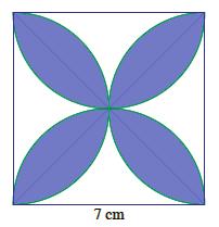 Lesson 22 4. The diameters of four half circles are sides of a square with a side length of 77 cccc. 33. 55 cccc 33. 55 cccc a. Find the exact area of the shaded region.