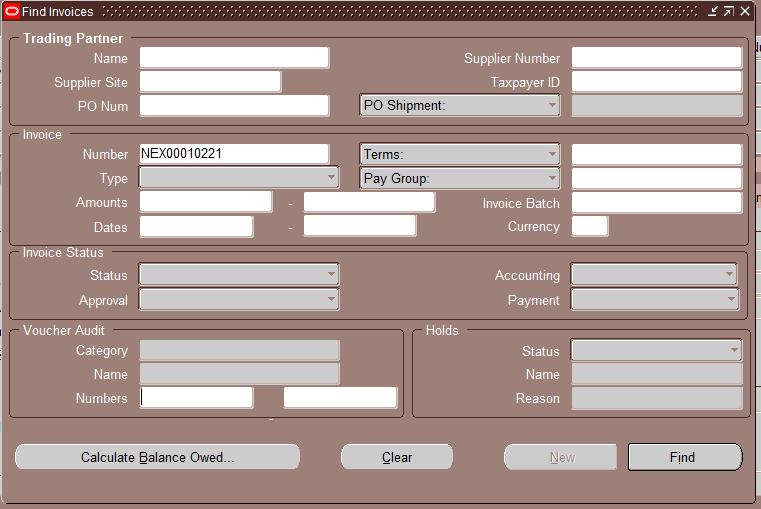 18) The Invoice Workbench screen will launch.