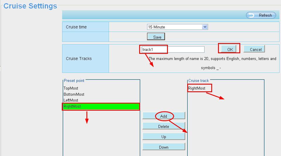 Delete: Select one cruise track and delete it. How to do add cruise tracks?