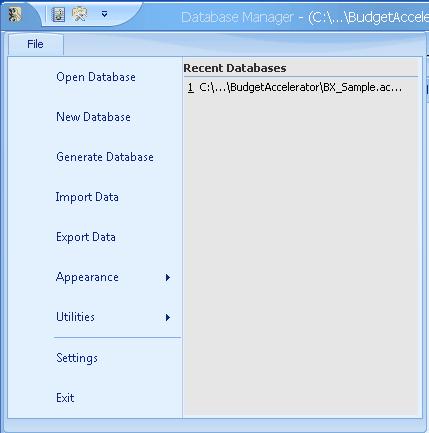 Navigation 7 4 Navigation The Database Manager component provides the features necessary to manage a database, such as but not limited to: defining various settings and tables, loading data and/or