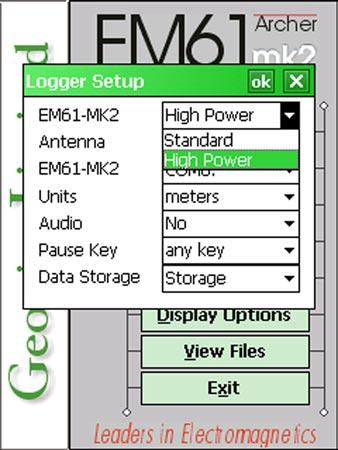 3. Logger Setup This option allows you to specify used type of the instrument, antenna size and set several parameters in the logger. The Logger Setup dialog is presented below. 3.