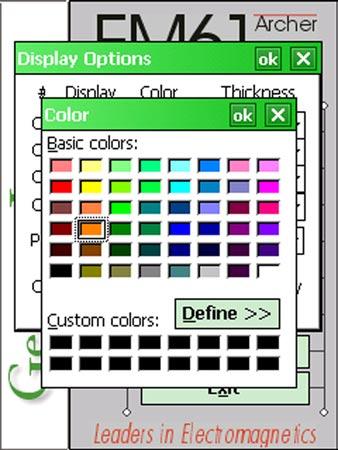 Color To change colour of each profile tap the coresponding button (with colour line) labeled Color. The following dialog titled Color will appear.