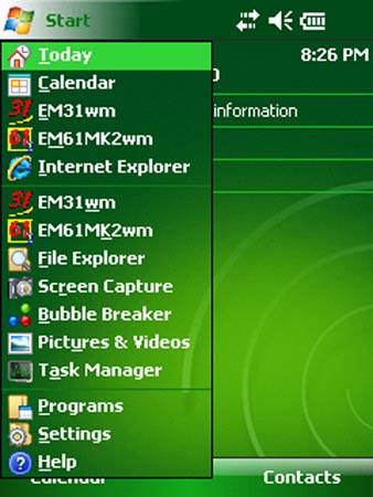 Shortcuts to the EM61MK2wm can be created and located in Start menu or/and in Programs folder (accessible from