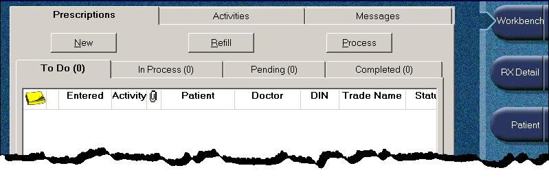 Filling New Prescriptions: Filling a New Prescription 1. From the Workbench, press or click the Patient button.
