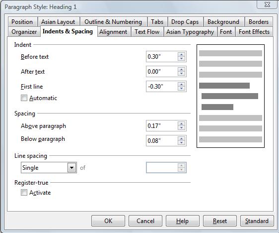 Changing a style using the Style dialog box To change an existing style using the Style dialog box, right-click on the style in the Styles and Formatting window and select Modify from the pop-up menu.