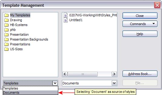 Copying and moving styles Styles are part of the document properties, therefore changes made to a style or new styles you create are only available within the document they belong to.