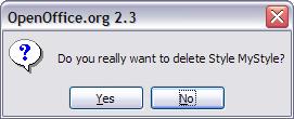 Figure 27: Deleting a style that is not in use Assigning styles to shortcut keys You can configure shortcut keys to quickly assign styles in your document.