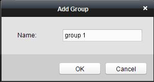 Manage the specific door under the door group, including importing, editing and deleting door. Group Management Adding Group 1. Click the button to pop up the Add Group dialog. 2.