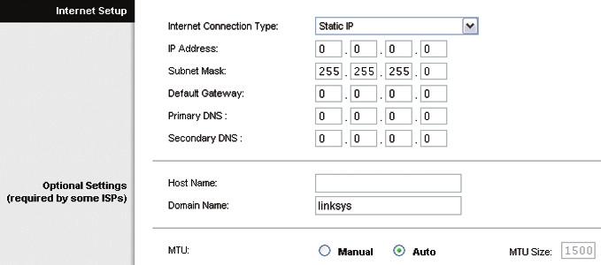 Section 2: Router Configuration Static IP If the ISP assigns you a static