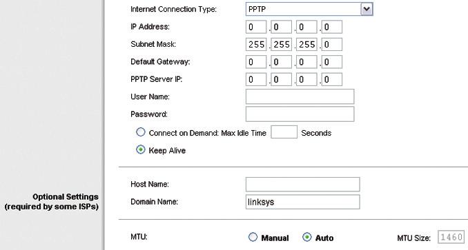 PPPoE If you are connecting through PPPoE, select PPPoE from the drop-down