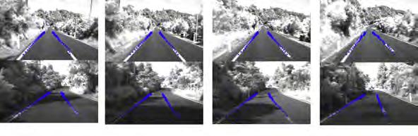 New Lane Model and Distance Transform frame 0 frame 10 frame 20 7 frame 50 Fig. 8. Experimental results for using the robust lane tracking technique.