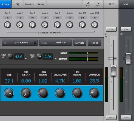 4) next to the slide fader to access its parameters. Image 5.4 Select a parameter by touching the corresponding knobs.