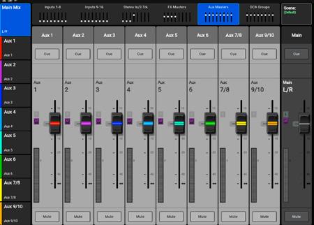 14 Now that you ve got the basic control of the mixer down, let s dive a little deeper and explore the output processing of the mixer. Push the Home button and select Aux Masters (Image 1.15).