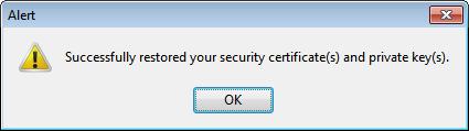 Figure 59: Personal certificate and private key have been successfully imported into the Thunderbird certificate manager Begin by opening S/MIME Security via Extras Account