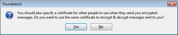 This concludes the process for configuring your own personal certificate in Mozilla Thunderbird, meaning you are now able to send digitally signed e-mails and decrypt e-mails encrypted for your