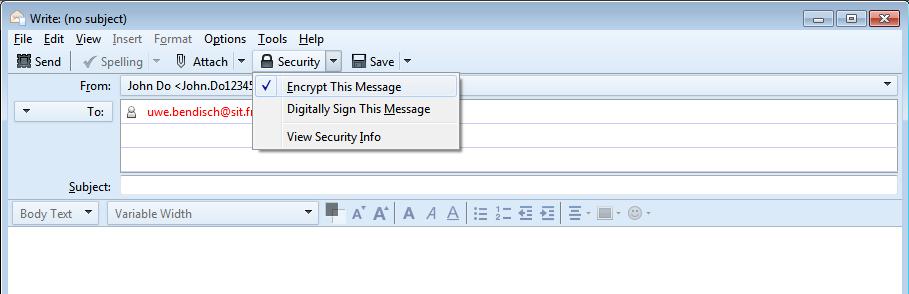 message Menu (see Figure 84). Open the S/MIME options by clicking on the little arrow next to the menu item.