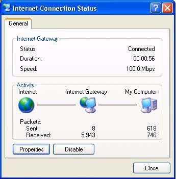 Chapter 19 UPnP 7 Double-click on the icon to display your current Internet connection status.