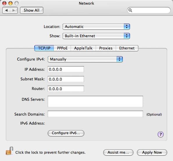 Appendix D Setting Up Your Computer s IP Address 4 For dynamically assigned settings, select Using DHCP from the Configure IPv4 list in the TCP/IP tab.