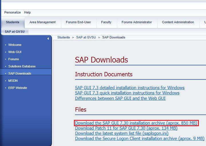 c. In SAP Downloads section, click Download the