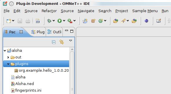 You should restart the IDE so it can recognize it. The OMNeT++ IDE can load plug-ins from the workspace (projects) as well.